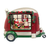 Lantern Caravan Santa & Mrs Claus 20cm