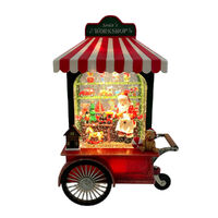 Lantern Santa's Workshop Cart 27cm