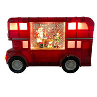 Lantern Double Decker Bus Santa Workshop 18.5cm