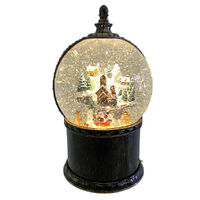 Lantern Motion Globe Santa Sleigh 27cm