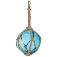 Glass Beach Ball w. Rope 18cm