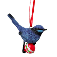 Blue Christmas Wren Deco 9cm