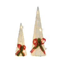 LED White Cone Trees 2pc Set 45cm
