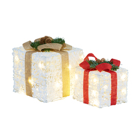 LED White Giftboxes 2pc Set 20cm