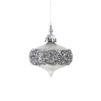 Silver Crusted Onion Hanging Bauble 10cm