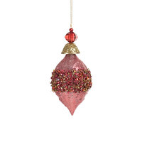 Plastic Burgundy Gold Crusted hanging Cone 12.7cm