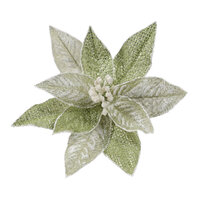 Clip Poinsettia Spearmint White 26cm