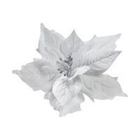Clip Poinsettia White 28cm