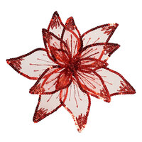 Sheer Poinsettia Red 30cm