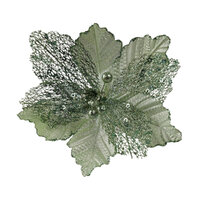 Poinsettia Two Tone Mint Clip On 6cm