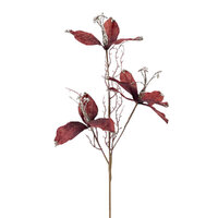 Triple Flower Stem Burgundy 70cm