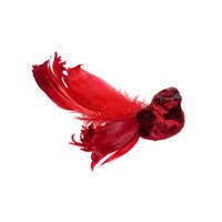 Bird Bead Spray Red 17cm
