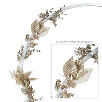Champagne Poinsettia Glitter Garland 120cm