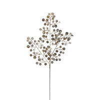 Champagne Glitter Bud Leaf Spray 72cm