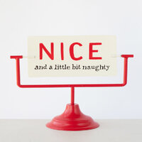 Naughty Nice Spinning Table Top Sign 20cm