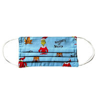 Face Mask - Blue Naughty Nice Grinch
