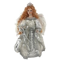 Angel Silver Tree Topper 35cm 