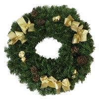 Wreath Champagne Gold with Gold Bows 60cm