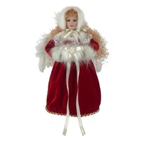 Angel Red/White Tree Topper 35cm