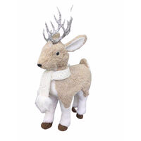 Plush White Scarf Reindeer 45cm