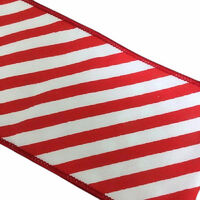 Red White Stripped Ribbon 10cmx4.5m