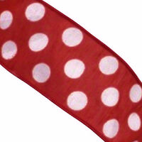 Red White Polka Dot Ribbon 10cmx4.5m