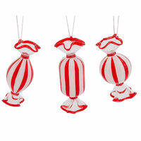 Glass Candy Tree Baubles 13cm Set of 3