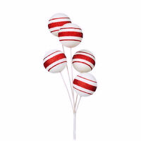 Red White Candy Baubles Pick 65cm