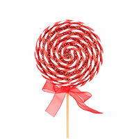 Red/White Candy Cane Lollypop 17cm