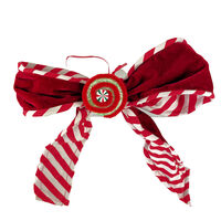 Hanging Candy Cane Bow 38cm