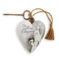 White Christmas Santa Art Heart