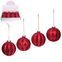 4a 8cm Glass Baubles in Pdq