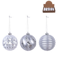 3a Silver Baubles 8cm
