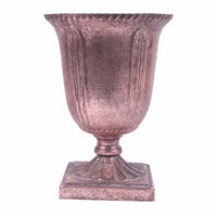 Antique Rose Gold Metal Planter 21cm