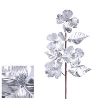 Silver Metallic Blossom Stem 60cm