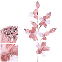 Pink & Champagne Glitter Blossom Stem 60cm