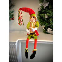 Red/Green Elf Girl Posable 45cm