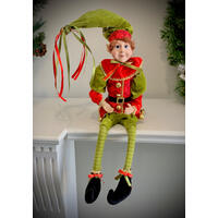 Red/Green Elf Boy Posable 45cm