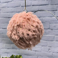 Plush Hang Bauble W/Dots - Blush Pink