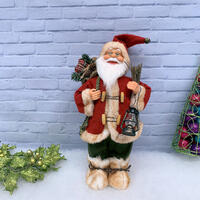 Vintage Santa Figurine 32cm Red/Natural Suit