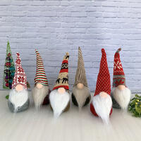 Deco Nordic Santa W/Knit Hat 23cm 6asst