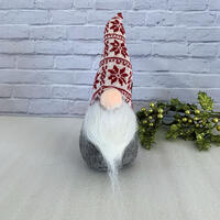 Nordic Gnome 30cm - Red Snowflake Knit Hat