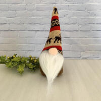 Nordic Gnome 30cm - Red/Brown Knit Hat
