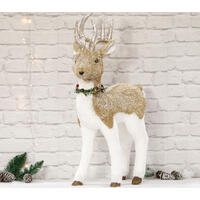Sisal Reindeer Stand 80cm Holly Collar