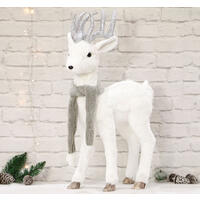 Plush Reindeer 80cm Grey Scarf
