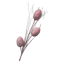 Pink Glitter Eggs Stem 52cm