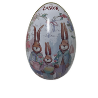 Egg Shape Tin Family Bunny 13cm