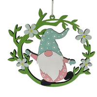 Easter Gnome Hanging Green/Pink 18cm