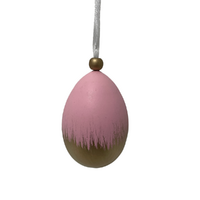 Hanging Egg Pink & Gold 8cm