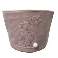 Velour Easter Basket Pink 16cm